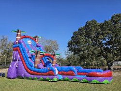 25 ft dual lane tropical Hurricane Slide (red)