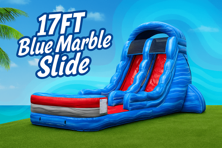 17ft Rocky Blue Marble water slide