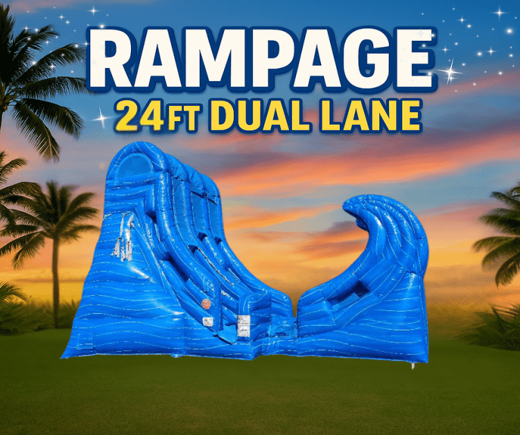 24 FT Rampage dual lane waterslide