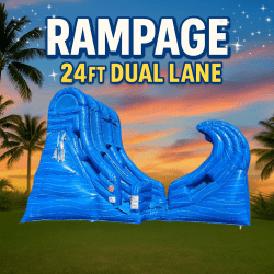 24 FT Rampage dual lane waterslide
